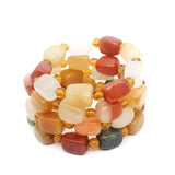 Golden Silk Jade Charm Bead Bracelet Lucky Healing Jewelry