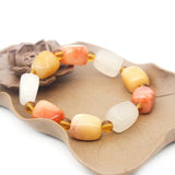 Golden Silk Jade Charm Bead Bracelet Lucky Healing Jewelry
