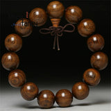 Golden Silk Wood Buddha Bead Bracelet Charms Amulet Fine Jewelry Bangle
