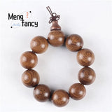 Golden Silk Wood Buddha Bead Bracelet Charms Amulet Fine Jewelry Bangle