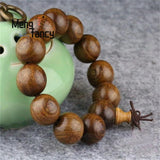 Golden Silk Wood Buddha Bead Bracelet Charms Amulet Fine Jewelry Bangle