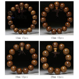 Golden Silk Wood Buddha Bead Bracelet Charms Amulet Fine Jewelry Bangle