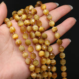 Golden Tiger Eye Stone Beads 8mm Faceted Round for Jewelry Making DIY