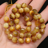 Golden Tiger Eye Stone Beads 8mm Faceted Round for Jewelry Making DIY