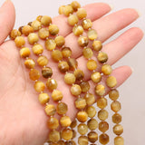 Golden Tiger Eye Stone Beads 8mm Faceted Round for Jewelry Making DIY