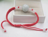 Natural A Jade Hollow Round Bead Red Bracelet Good Luck