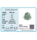 A Jadeite Carved Chinese Laughing Buddha Lucky Pendant Necklace