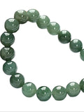 Green Jadeite 10mm Round Bead Bracelet