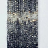 Natural Gradient Rutiled Quartz Faceted Cube Beads for Jewelry Making