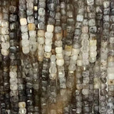 Natural Gradient Rutiled Quartz Faceted Cube Beads for Jewelry Making