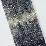 Natural Gradient Rutiled Quartz Faceted Cube Beads for Jewelry Making