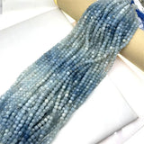 Natural Gradient Aquamarine Faceted Cube Cut Stone Beads