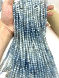 Natural Gradient Aquamarine Faceted Cube Cut Stone Beads