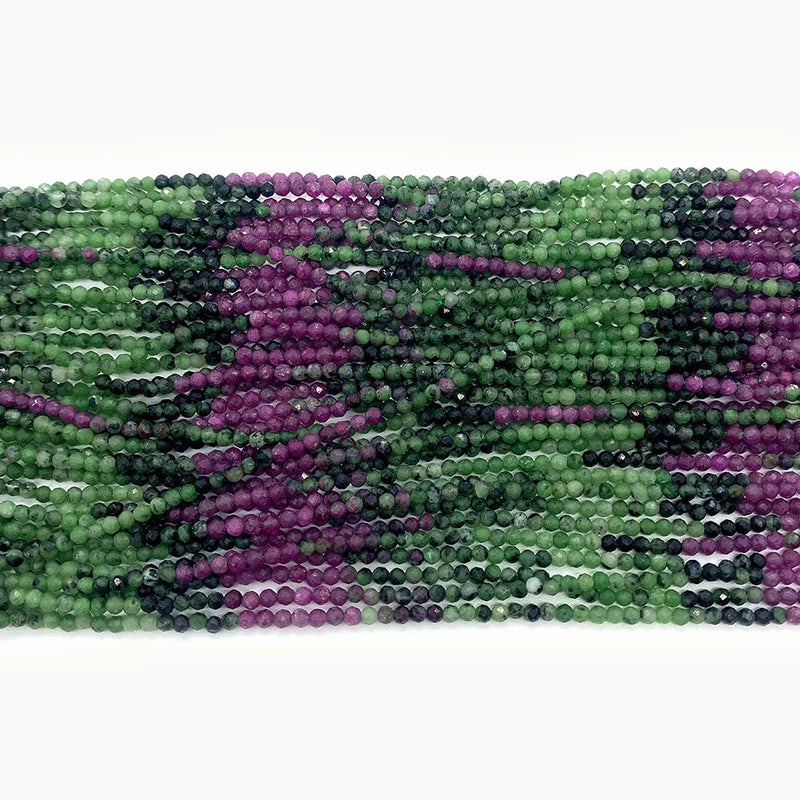 Reddish Green Stone Faceted Beads 2mm 3mm 4mm DIY Necklace Earrings Bracelet