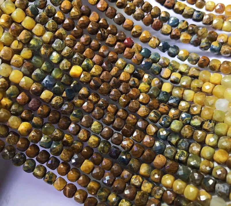 Natural Gradient Pietersite Stone Cube Beads for Jewelry Making