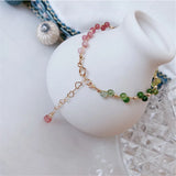 Tourmaline Braided 14K Filled Bracelet for Women