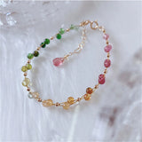 Tourmaline Braided 14K Filled Bracelet for Women