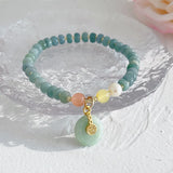 Natural Green Bead Gourd Tianyuzhu Bracelet Women's Peace Buckle Jewelry