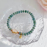 Natural Green Bead Gourd Tianyuzhu Bracelet Women's Peace Buckle Jewelry