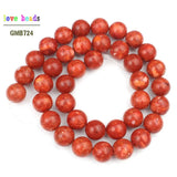 Natural Grass Red Coral Beads 6-16mm 15in strand