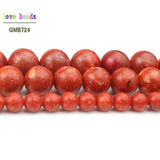 Natural Grass Red Coral Beads 6-16mm 15in strand