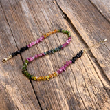 Colorful Tourmaline Stone Beads Double Circle Bracelets for Women