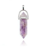 Gravel Hexagonal Pillar Crystal Pendant for DIY Necklace
