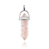 Gravel Hexagonal Pillar Crystal Pendant for DIY Necklace