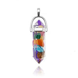 Gravel Hexagonal Pillar Crystal Pendant for DIY Necklace