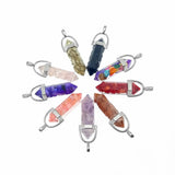 Gravel Hexagonal Pillar Crystal Pendant for DIY Necklace