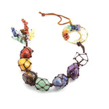 Natural Gravel Tree Of Life Braid Car Ornament Rough Crystal Pendant
