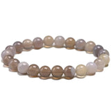 Natural Gray Agates Beads Bracelet for Men