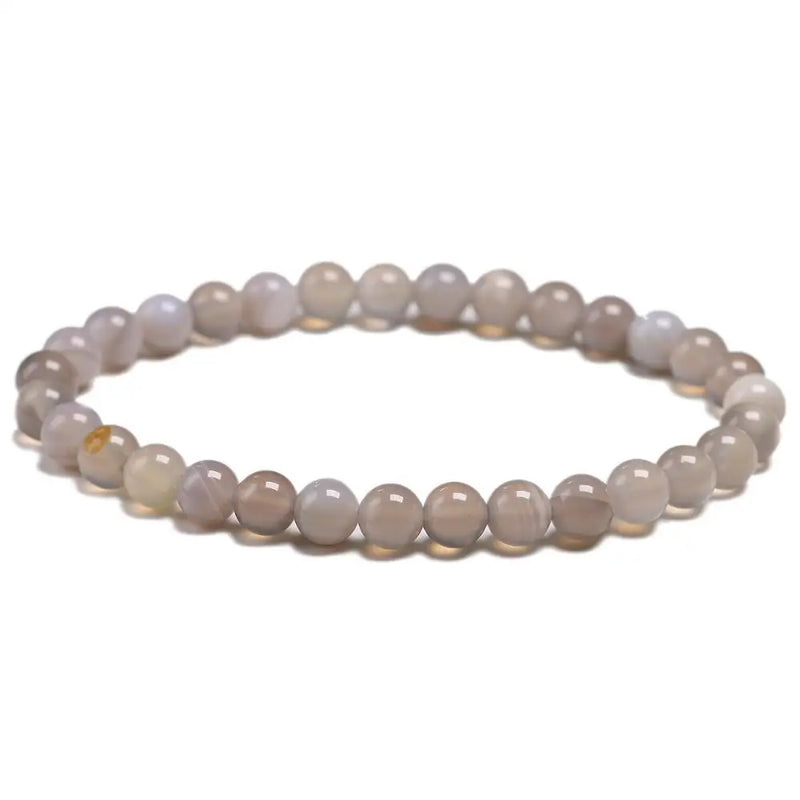 Natural Gray Agates Beads Bracelet for Men
