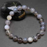 Natural Gray Agates Beads Bracelet for Men
