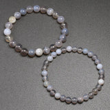 Natural Gray Agates Beads Bracelet for Men