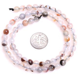 Natural Gray Dendritic Agate Round Beads 15 Inch Strand DIY Jewelry Making