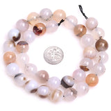 Natural Gray Dendritic Agate Round Beads 15 Inch Strand DIY Jewelry Making