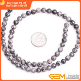 Gray Jaspers Round Beads 15 inch Strand DIY Bracelet Bead Women 6 8 10mm