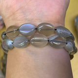 Natural Gray Moonstone Beads 15'' Oval DIY Loose Beads