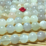 Natural Gray Moonstone Smooth Round Beads for Jewelry Making