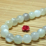 Natural Gray Moonstone Smooth Round Beads for Jewelry Making