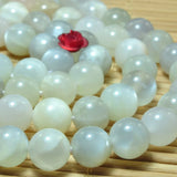 Natural Gray Moonstone Smooth Round Beads for Jewelry Making