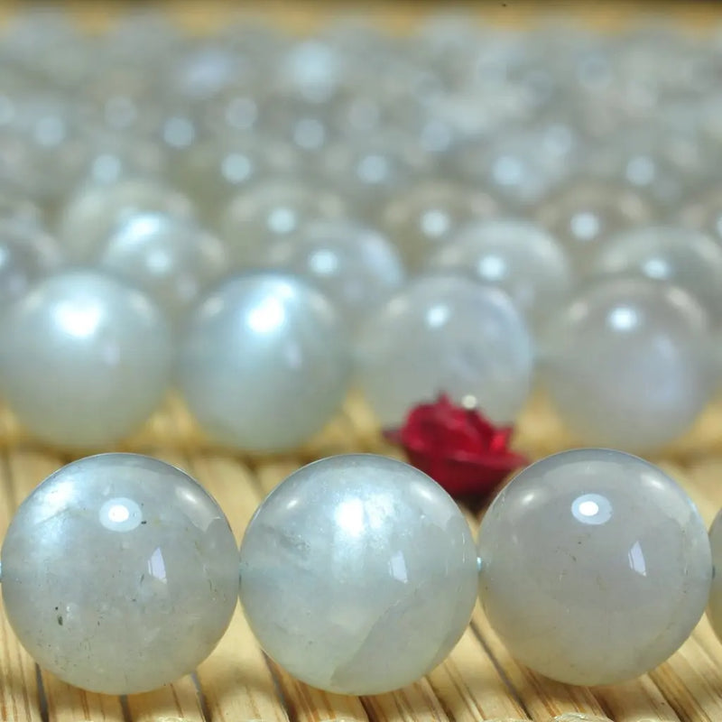 Gray Moonstone Smooth Round Beads for Jewelry Making