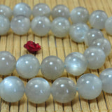 Gray Moonstone Smooth Round Beads for Jewelry Making