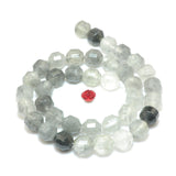 Natural Gray Rock Crystal Faceted Double Terminated Point Beads
