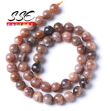 Natural Gray Sunstone Round Beads 6-10mm 15''