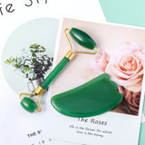 Green Adventurine Face Roller Scraping Board Body Massager