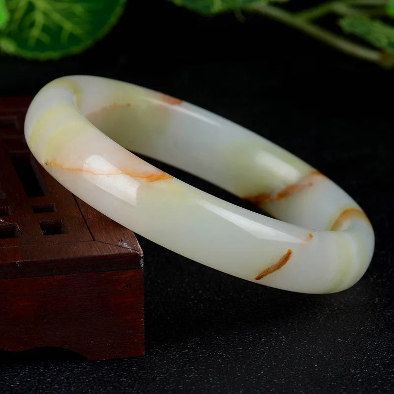 Green Afghan Stone Bracelet Ice Silk Jade Bangle Jewelry