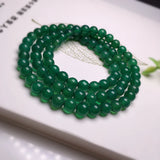 Green Agate Bracelet 6mm Round Bead String Jewelry
