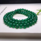 Green Agate Bracelet 6mm Round Bead String Jewelry